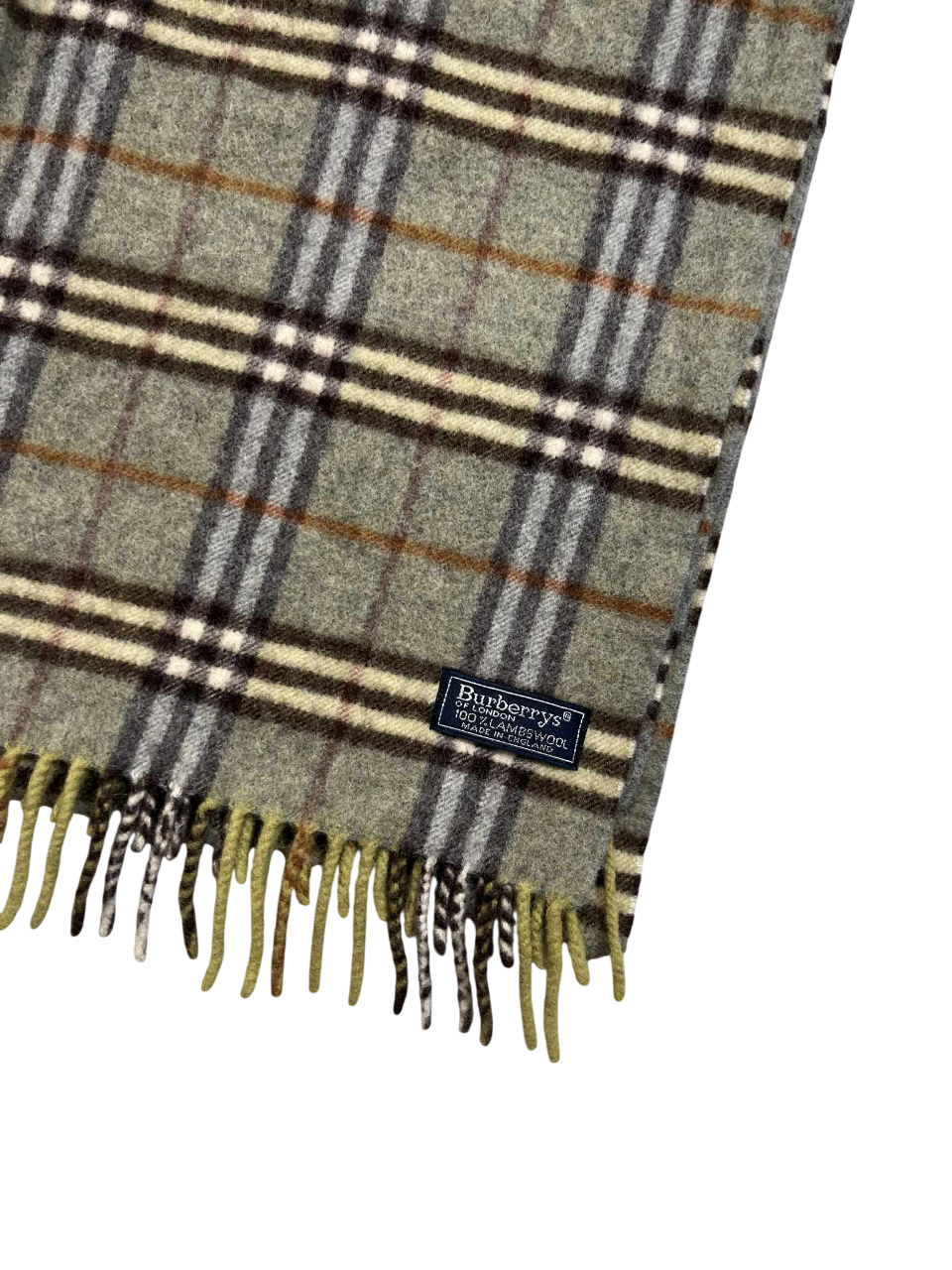 Klasszikus kockás gyapjú sál, Burberrys logóval, vintage streetwear kiegészítő