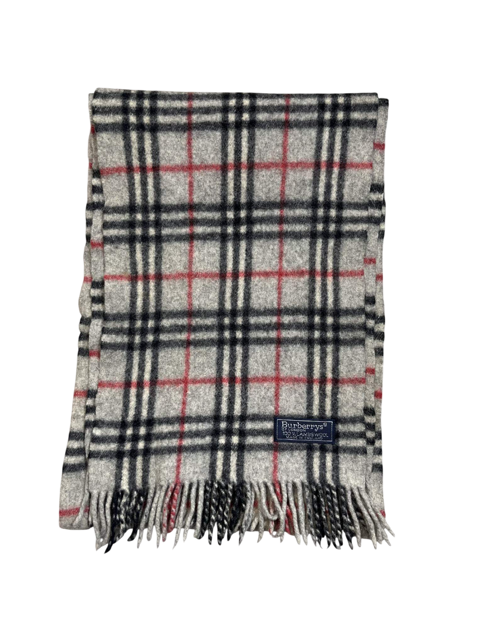 Szürke kockás vintage gyapjú sál rojtos szegéllyel, streetwear stílusban