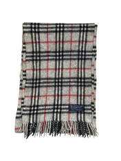 Szürke kockás vintage gyapjú sál rojtos szegéllyel, streetwear stílusban