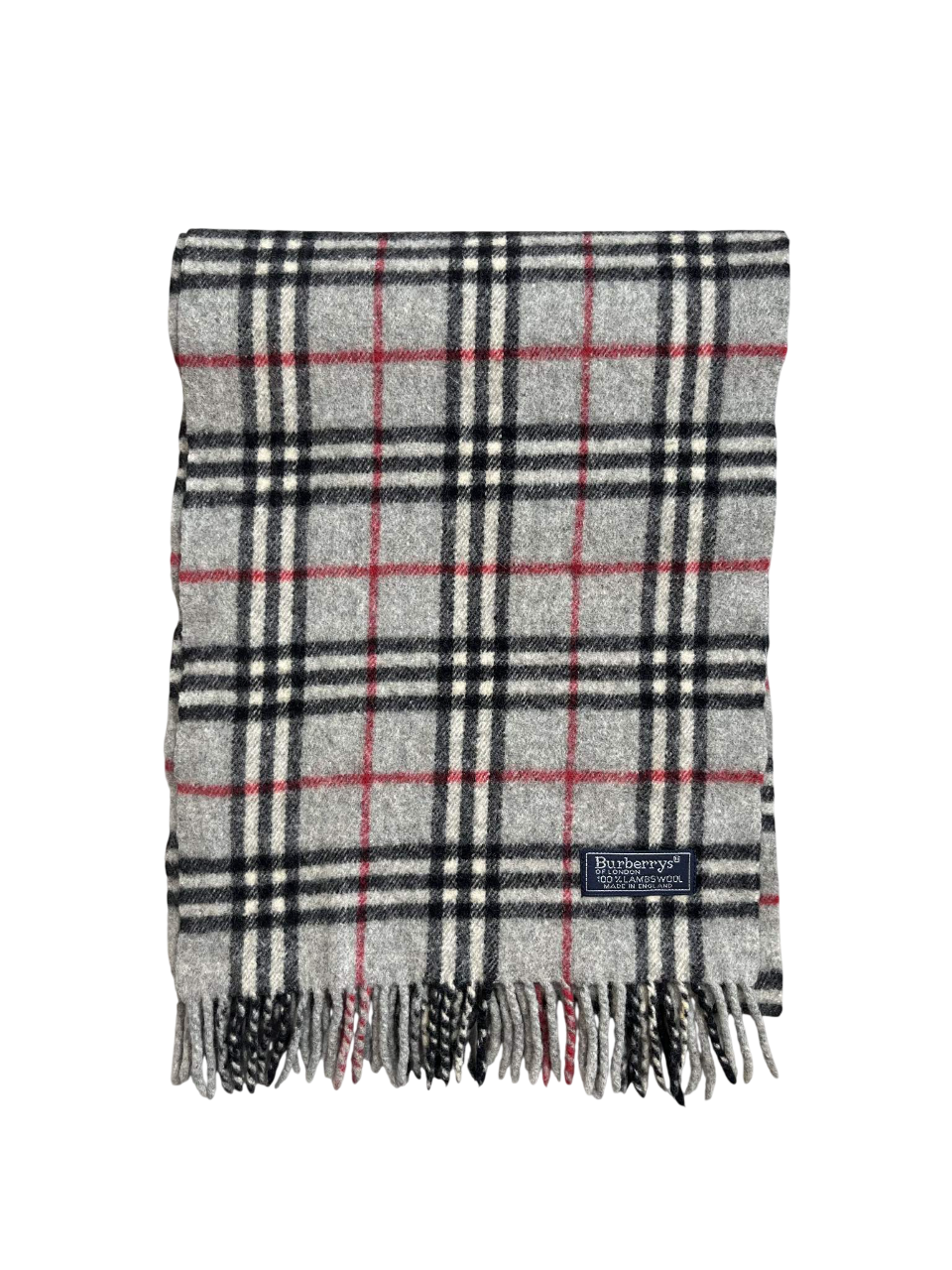 Szürke kockás vintage sál klasszikus csíkozással, báránygyapjú, streetwear stílusban