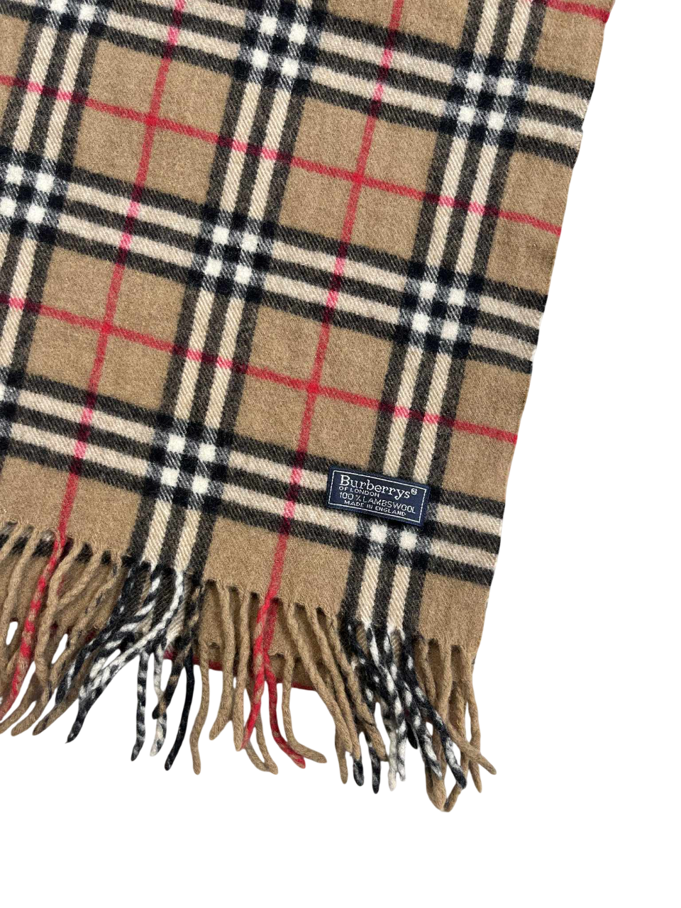 Barna-fekete kockás gyapjú sál rojtokkal, vintage streetwear stílusban