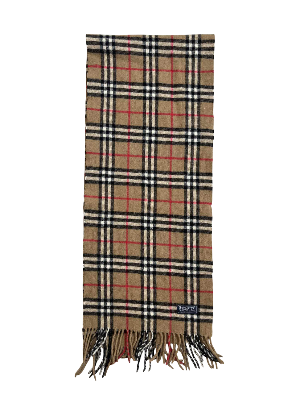 Barna kockás vintage sál rojtos végekkel, streetwear kiegészítő