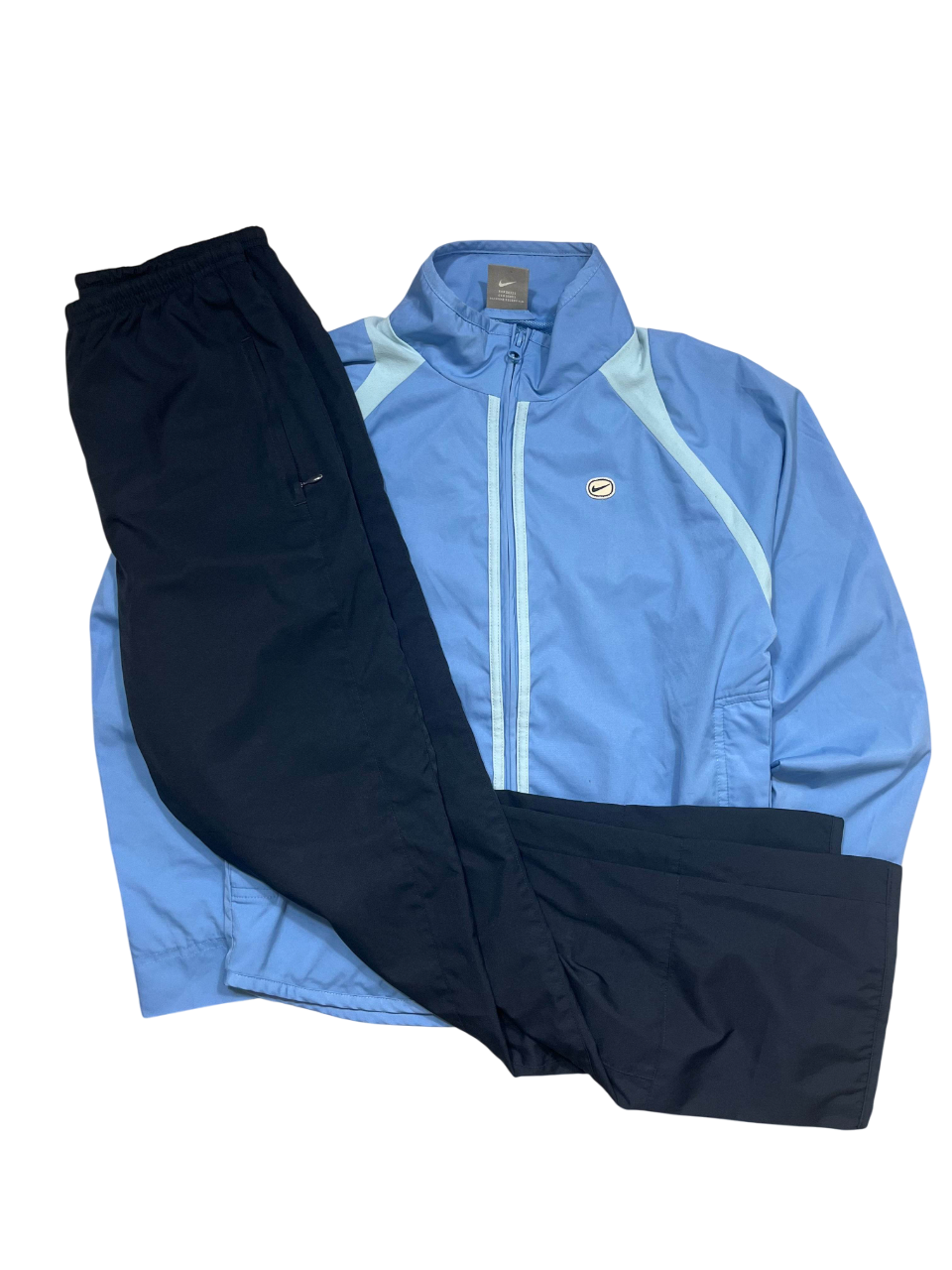 Kék és fekete Nike streetwear tréningruha, vintage sportos kabát és nadrág