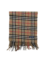 Barna kockás gyapjú vintage sál rojtokkal, designer streetwear kiegészítő