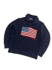 *Ralph Lauren USA 1/4 Quarter Zip Up Pulover (S)