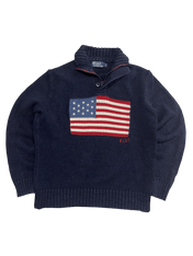 *Ralph Lauren USA 1/4 Quarter Zip Up Pulover (S)