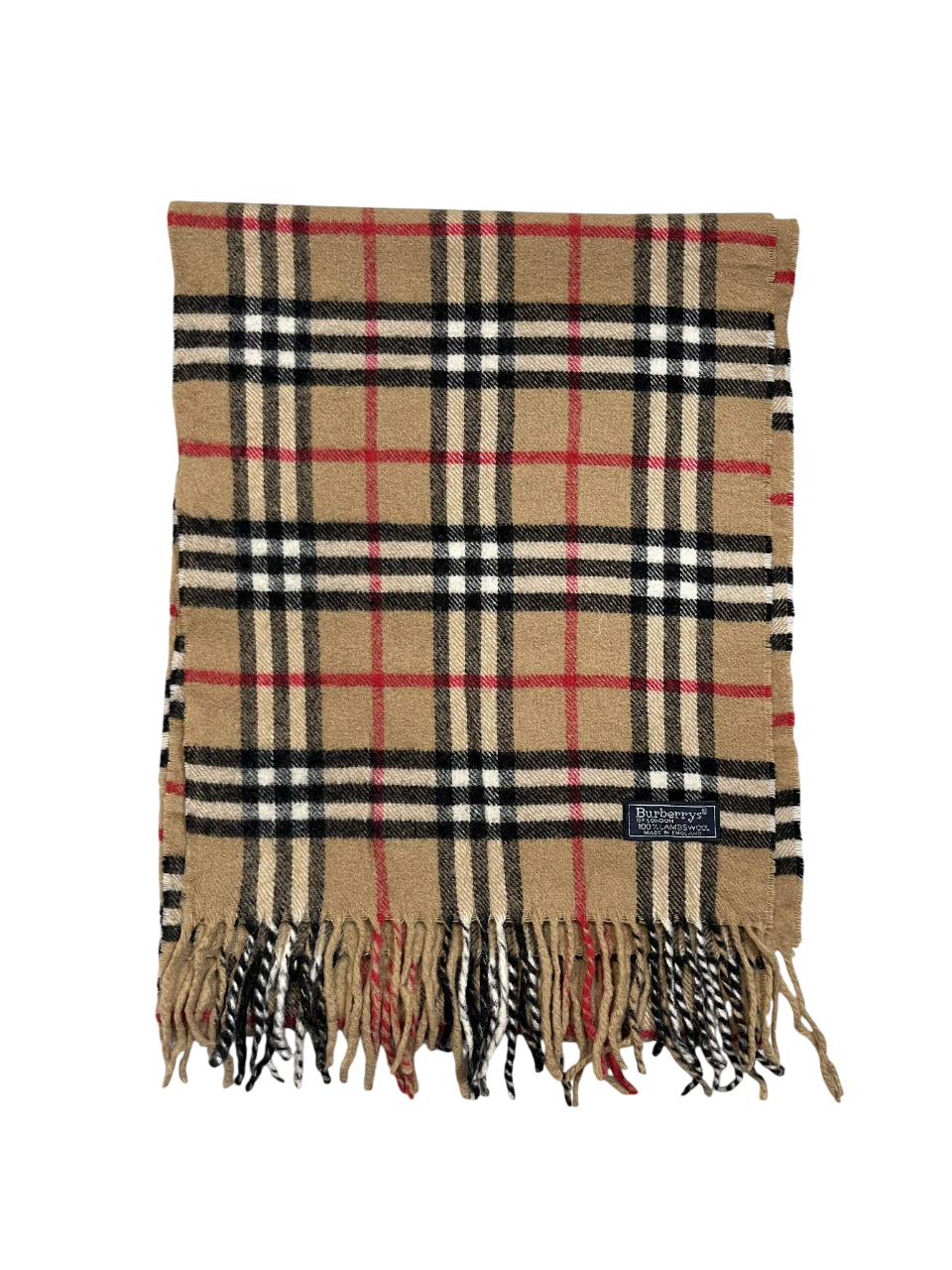 Barna, fekete és piros kockás vintage sál, rojtos végekkel, streetwear kiegészítő