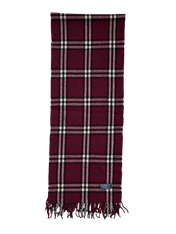 Bordó kockás vintage sál rojtos szegéllyel, klasszikus streetwear kiegészítő