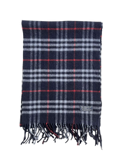 Fekete-fehér-piros kockás vintage gyapjú sál rojtokkal, klasszikus streetwear kiegészítő.